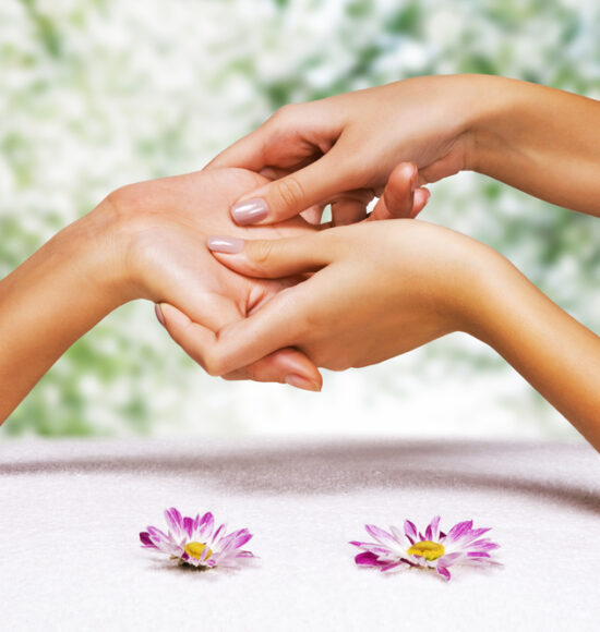 Hand,Massage,In,The,Spa,Salon,In,The,Garden.,Young